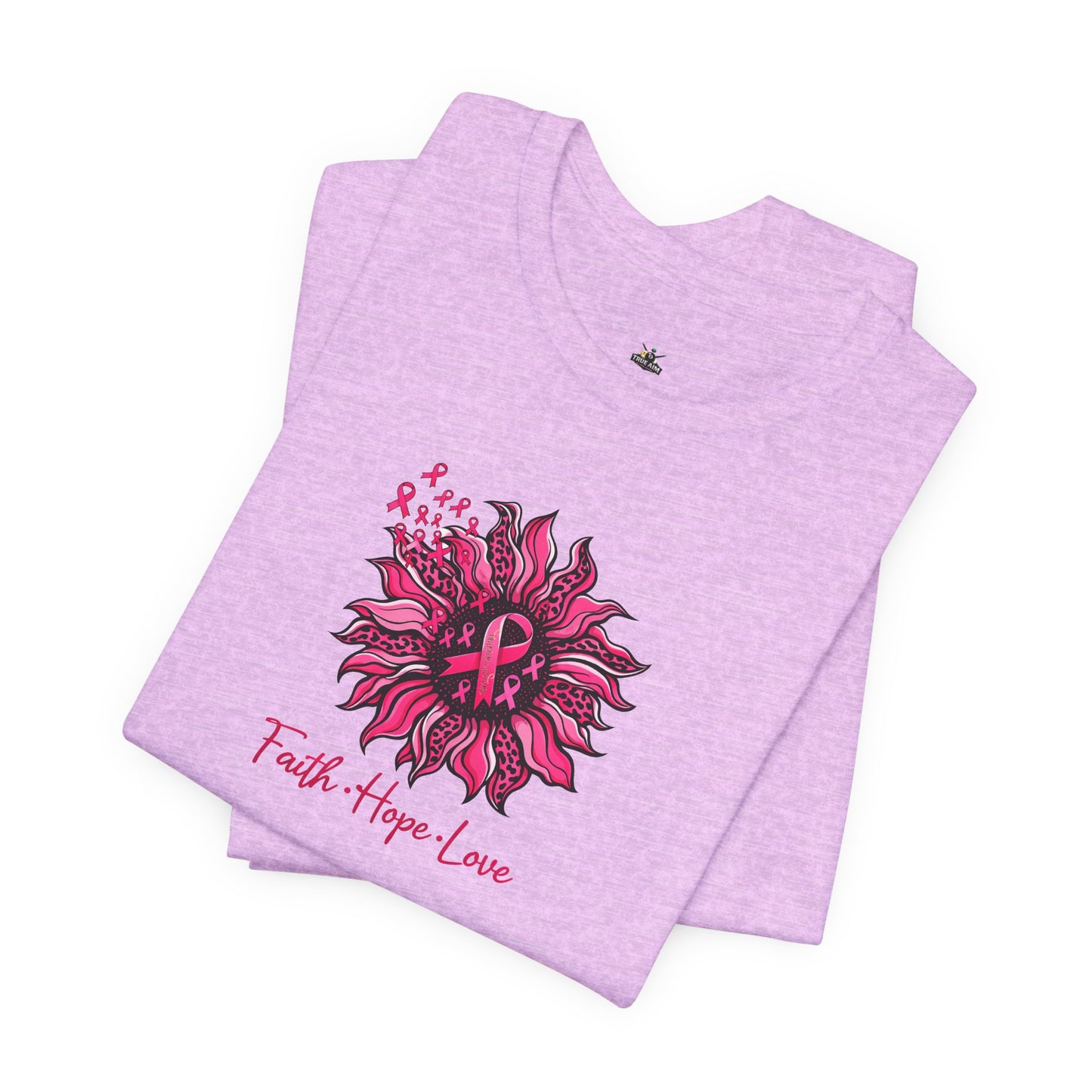 Breast Cancer Awareness Tee — Faith • Hope • Love Pink Ribbon Floral T‑Shirt
