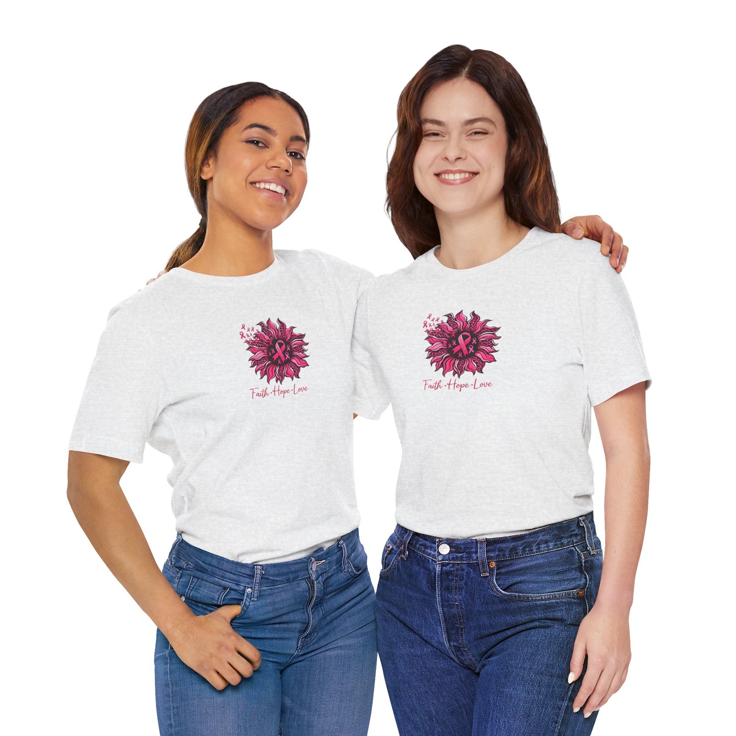 Faith Hope Love Floral Tee — Inspirational Women's Short Sleeve Shirt