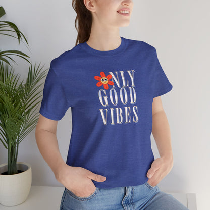 Good Vibes Floral Tee — 'Only Good Vibes' Graphic T‑Shirt- matching Adult Tee