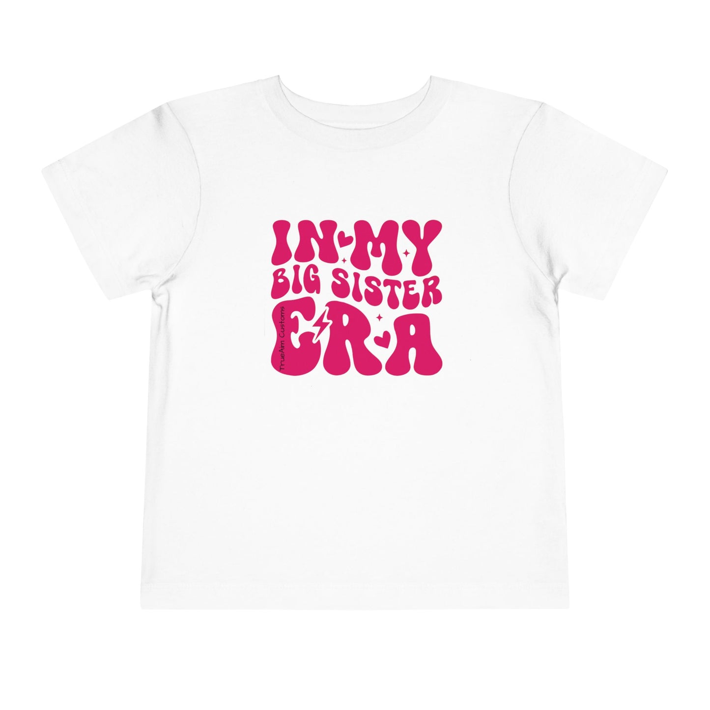 Toddler Tee — "In My Big Sister Era" Retro Pink Announcement Shirt
