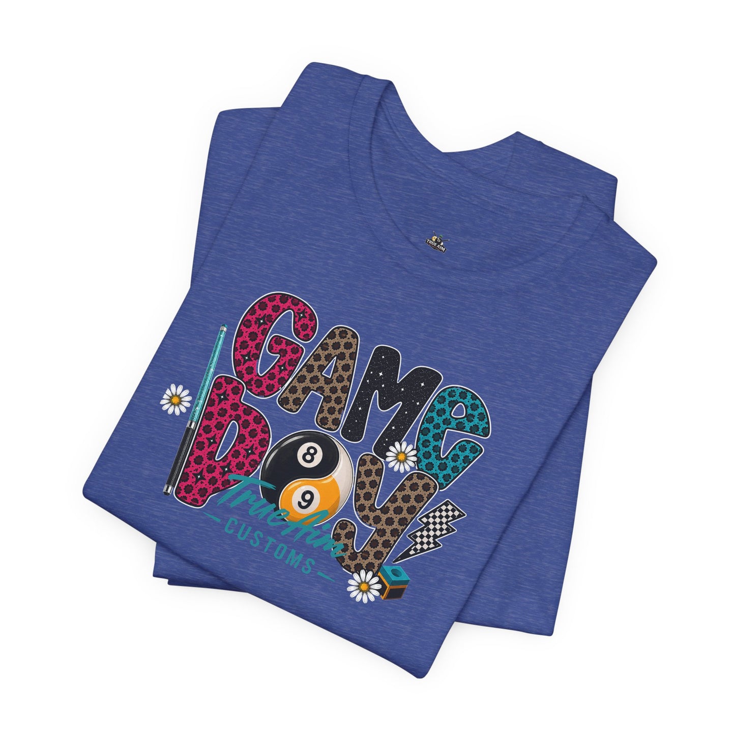 Game Day Pool Tee — "Game Day" Graphic T-Shirt (Back: "Move Over Boys Let This Girl Show You How To Shoot")
