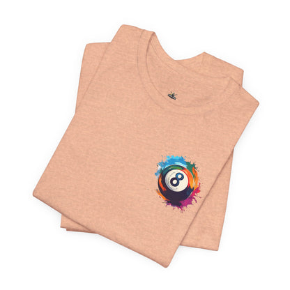 8 Ball Splash T‑Shirt — Colorful Pool Billiards Tee