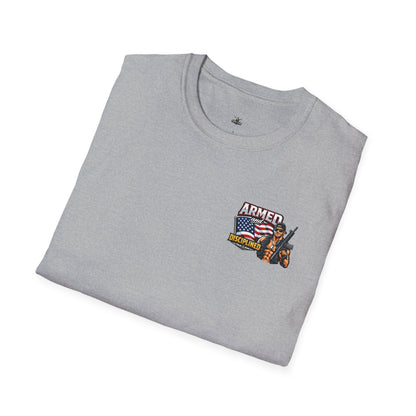 Armed and Disciplined T-Shirt — Patriotic Rifle Graphic Tee