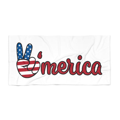 'Merica Peace Sign Beach Towel — Patriotic American Flag Pool & Beach Towel