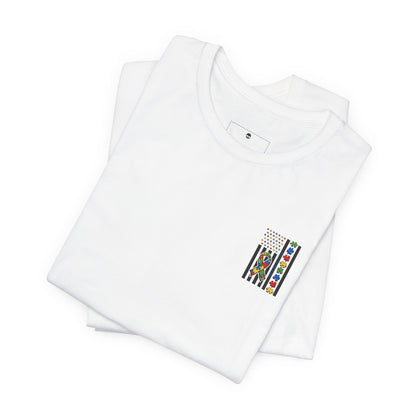 Autism Awareness Flag T-Shirt — Puzzle Ribbon Support Tee