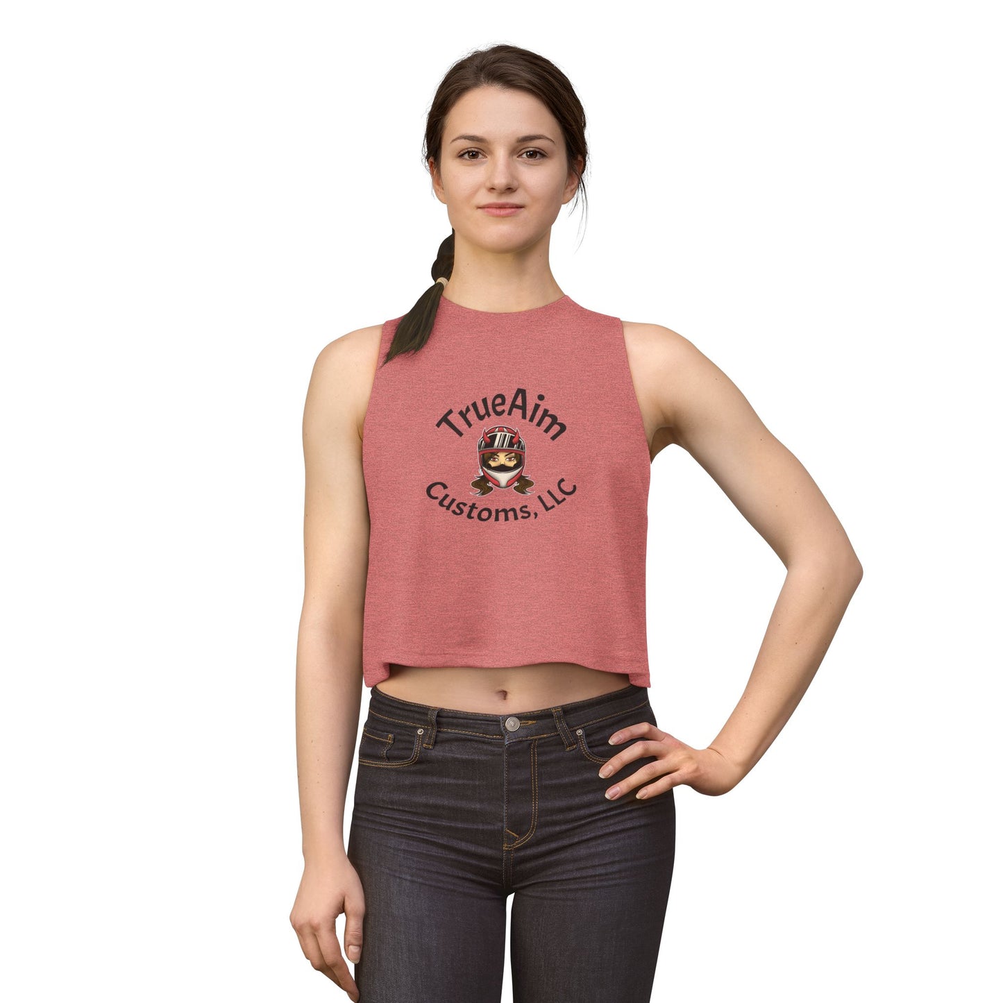 TrueAim Customs Logo Crop Top — Women's Branded Graphic Tank