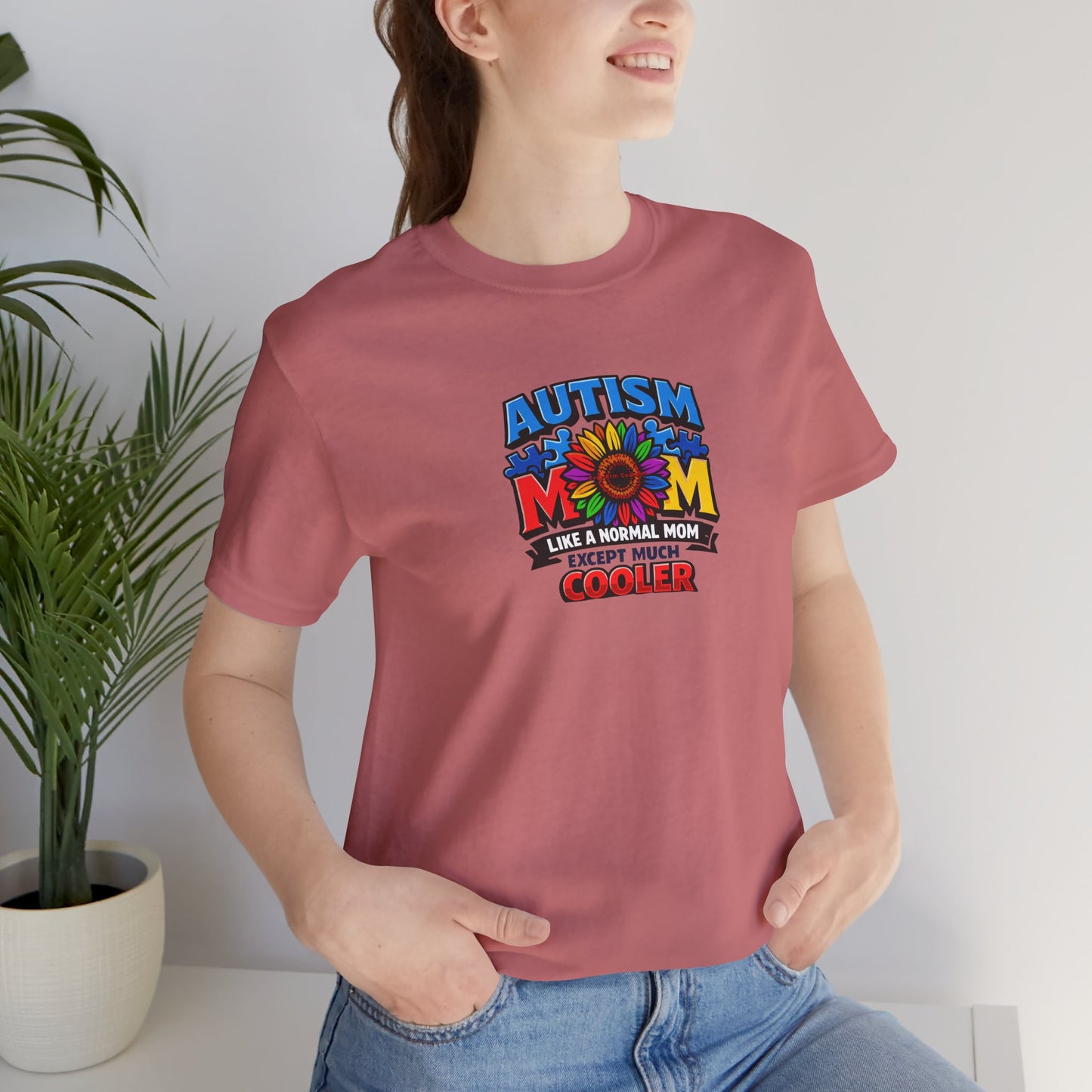 'Autism Mom: Like a normal mom except much cooler' Colorful Puzzle Design