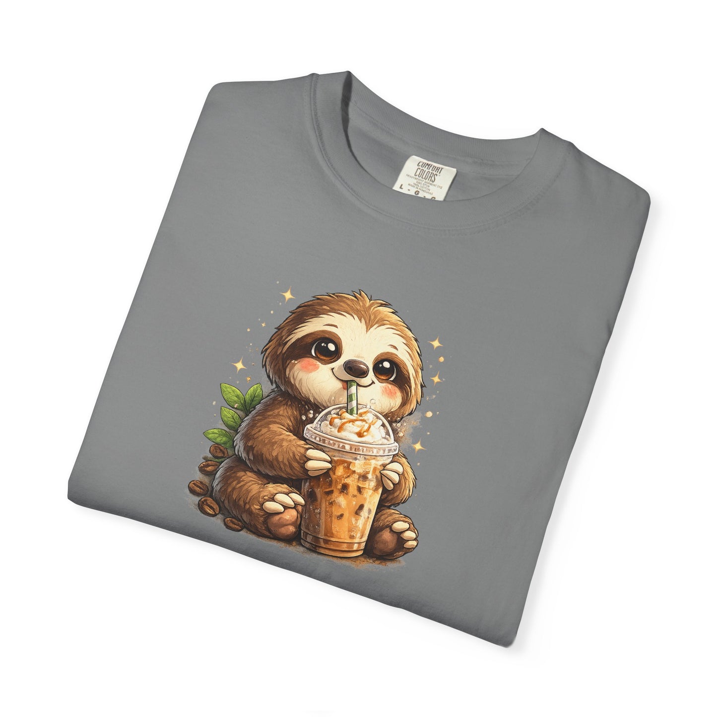 Cute Sloth Holding Coffee T-Shirt — Adorable Cozy Animal Tee