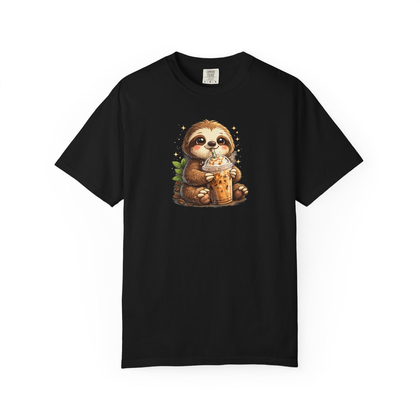 Cute Sloth Holding Coffee T-Shirt — Adorable Cozy Animal Tee
