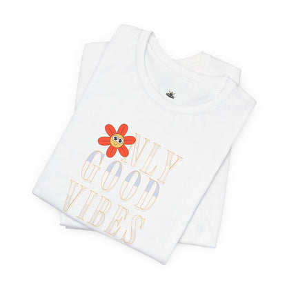 Good Vibes Floral Tee — 'Only Good Vibes' Graphic T‑Shirt- matching Adult Tee