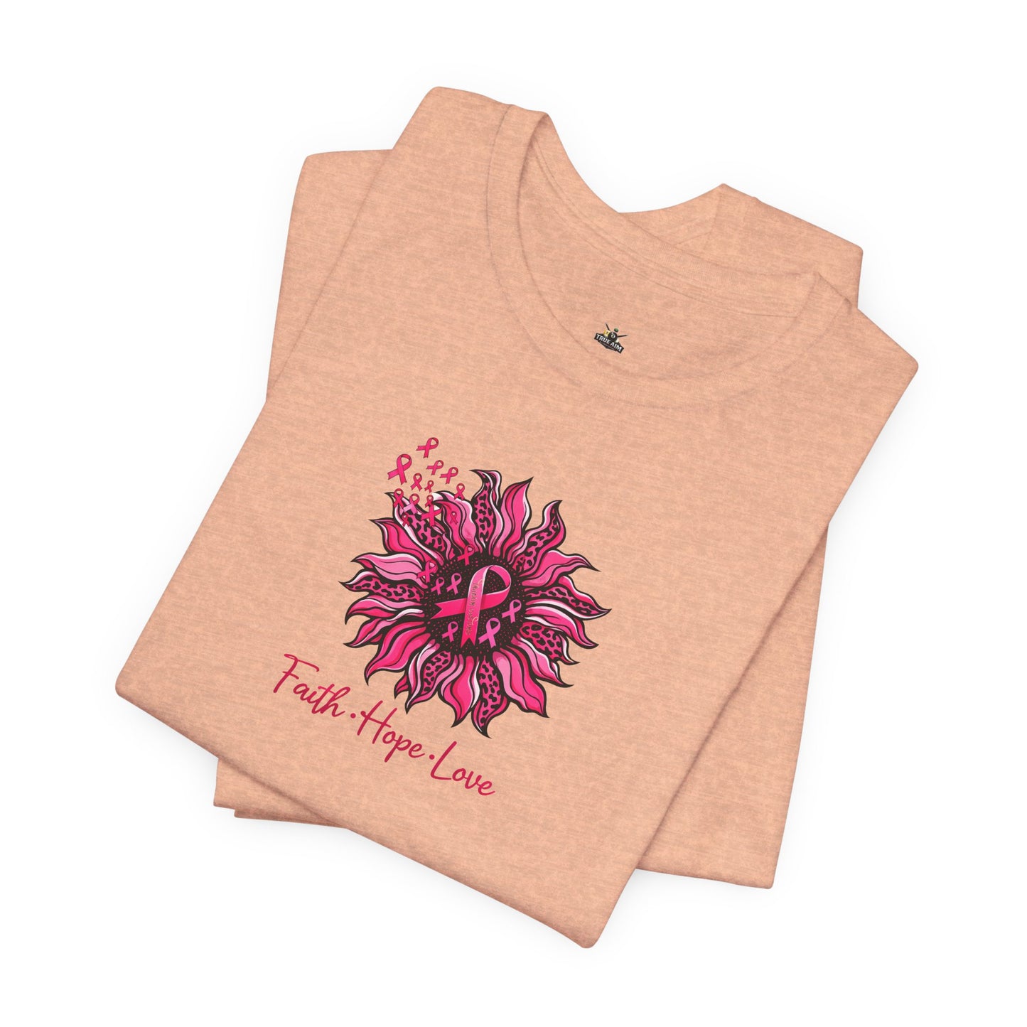 Faith Hope Love Floral Tee — Inspirational Women's Short Sleeve Shirt