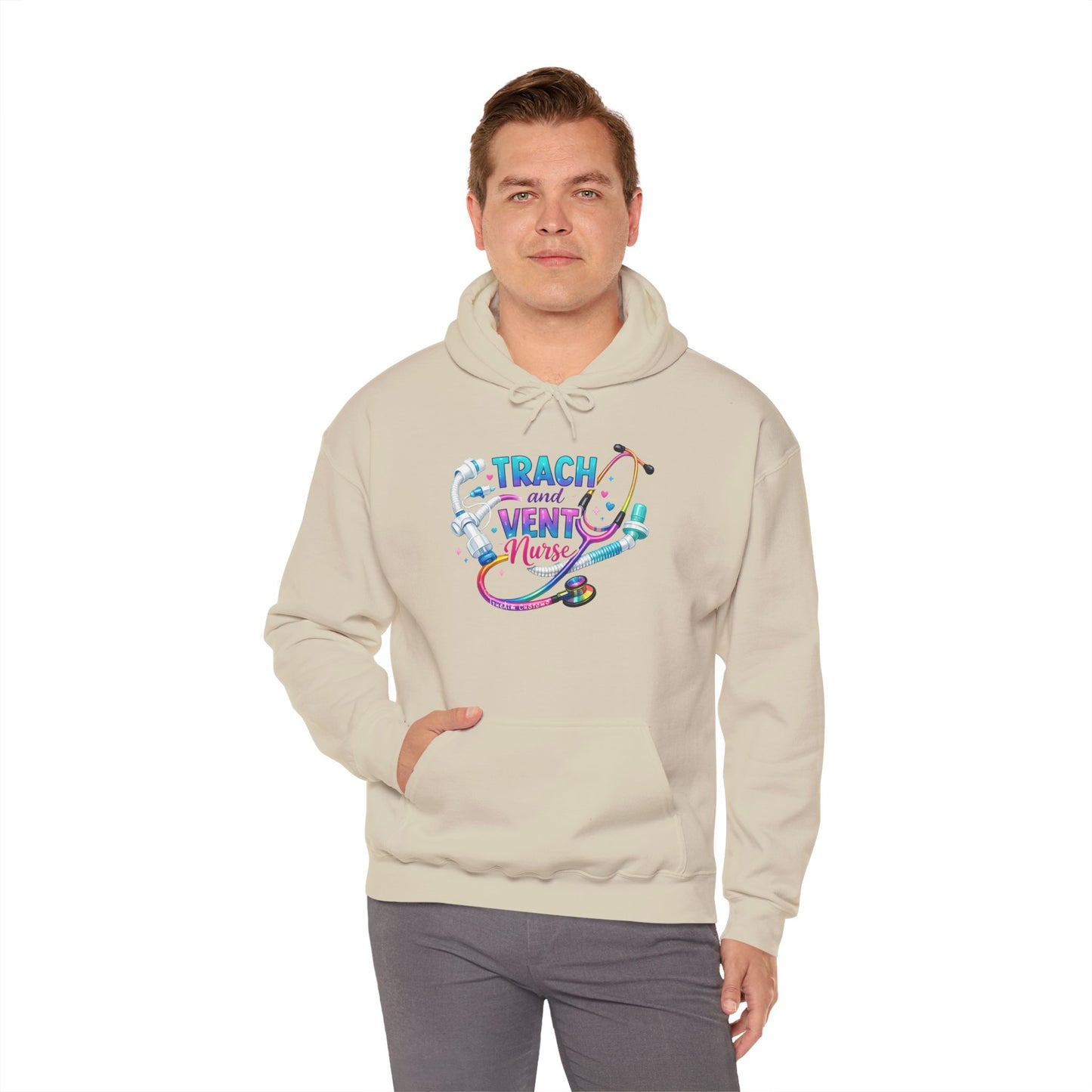 TRACH and VENT nurse Unisex Heavy Blend™ Hooded Sweatshirt