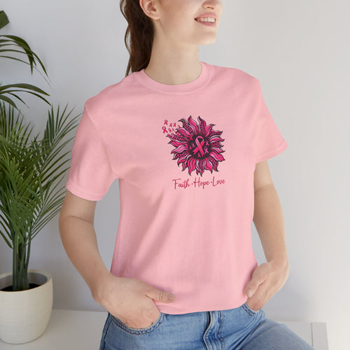 Faith Hope Love Floral Tee — Inspirational Women's Short Sleeve Shirt
