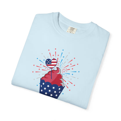 Patriotic Cupcake T-Shirt — 4th of July Red White Blue Celebration Tee