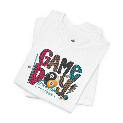 Game Day Pool Tee — "Game Day" Graphic T-Shirt (Back: "Move Over Boys Let This Girl Show You How To Shoot")