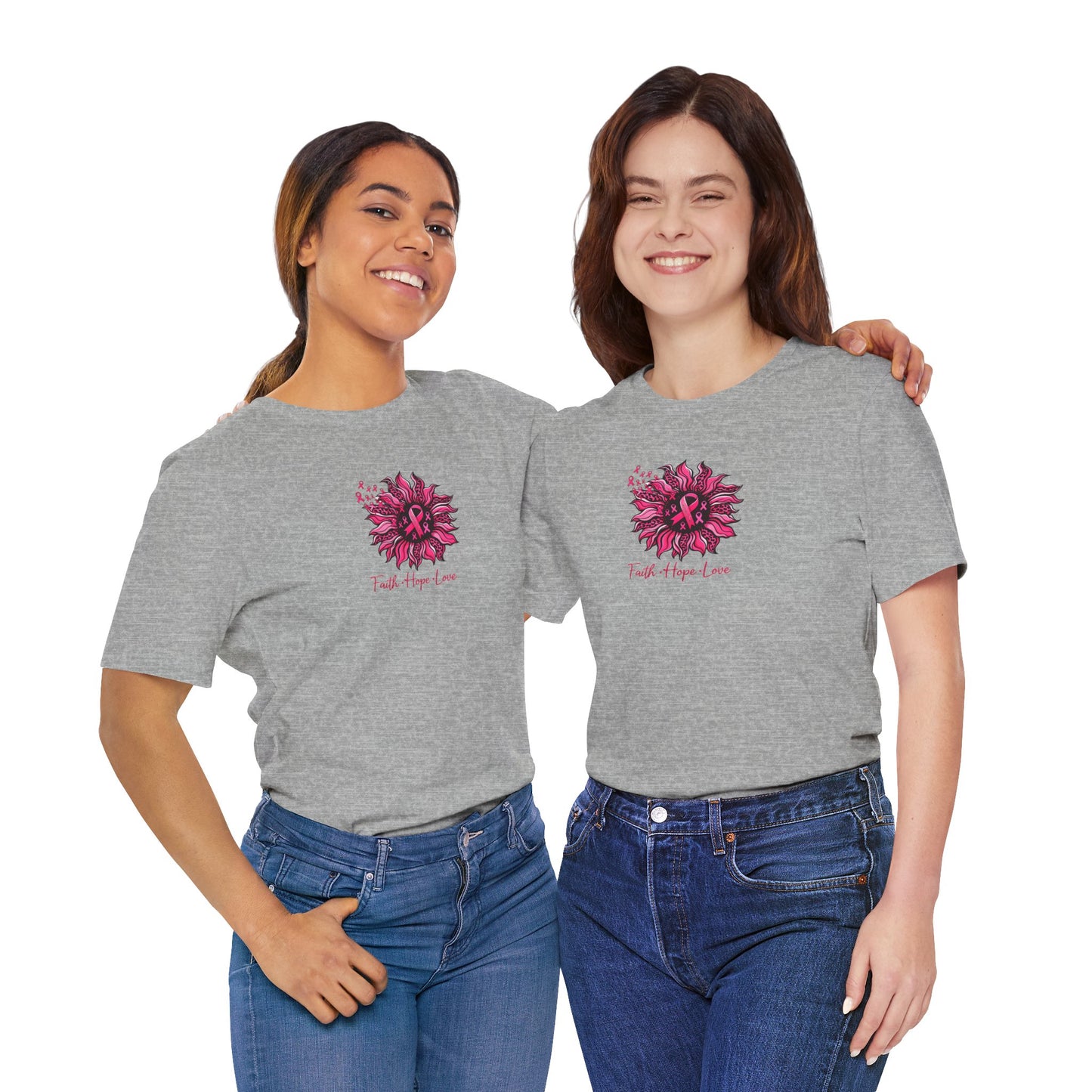 Faith Hope Love Floral Tee — Inspirational Women's Short Sleeve Shirt
