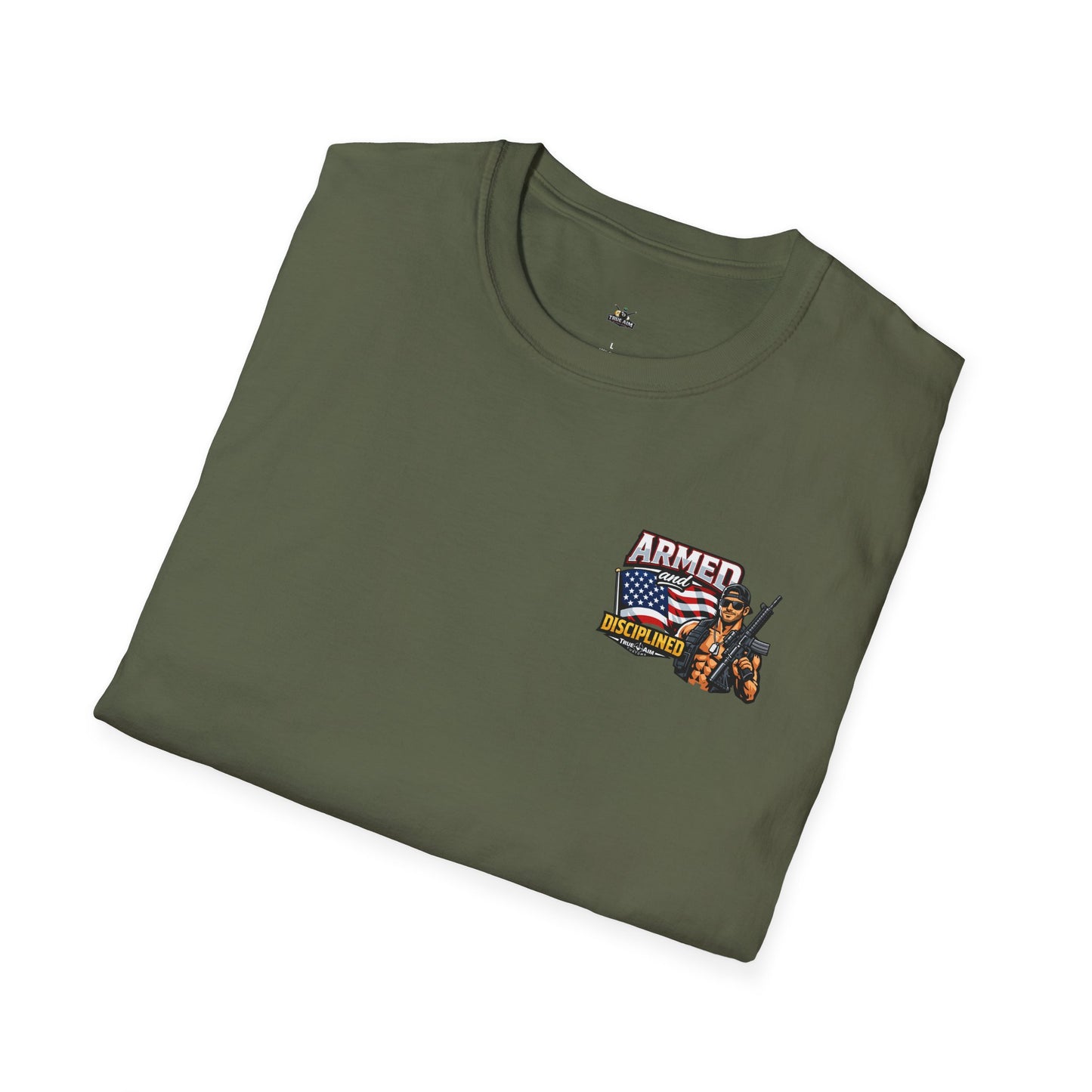 Armed and Disciplined T-Shirt — Patriotic Rifle Graphic Tee