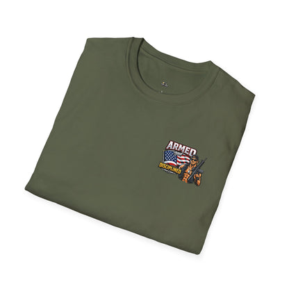 Armed and Disciplined T-Shirt — Patriotic Rifle Graphic Tee