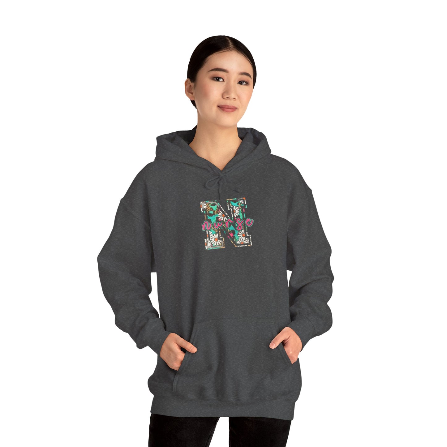 Floral Monogram 'N' Hoodie — Vintage Rose Letter Sweatshirt