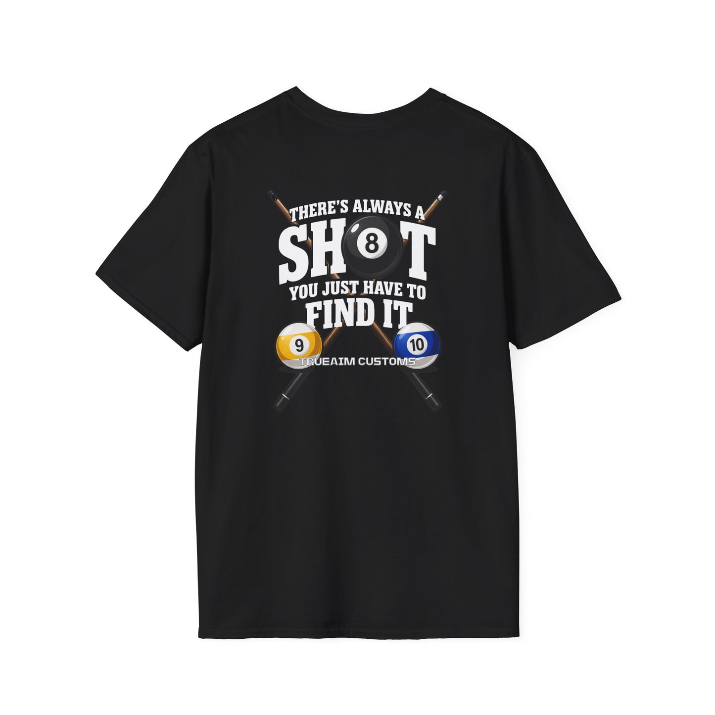 ‘Always A Shot' Billiards Cue & 8-Ball Graphic