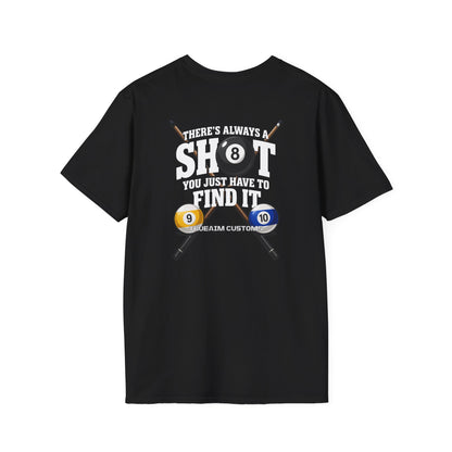 ‘Always A Shot' Billiards Cue & 8-Ball Graphic