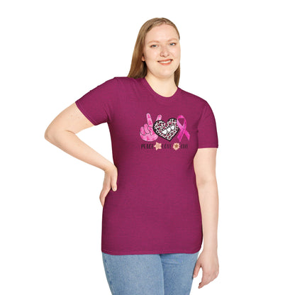 Breast Cancer Awareness Peace Love Hope T-Shirt
