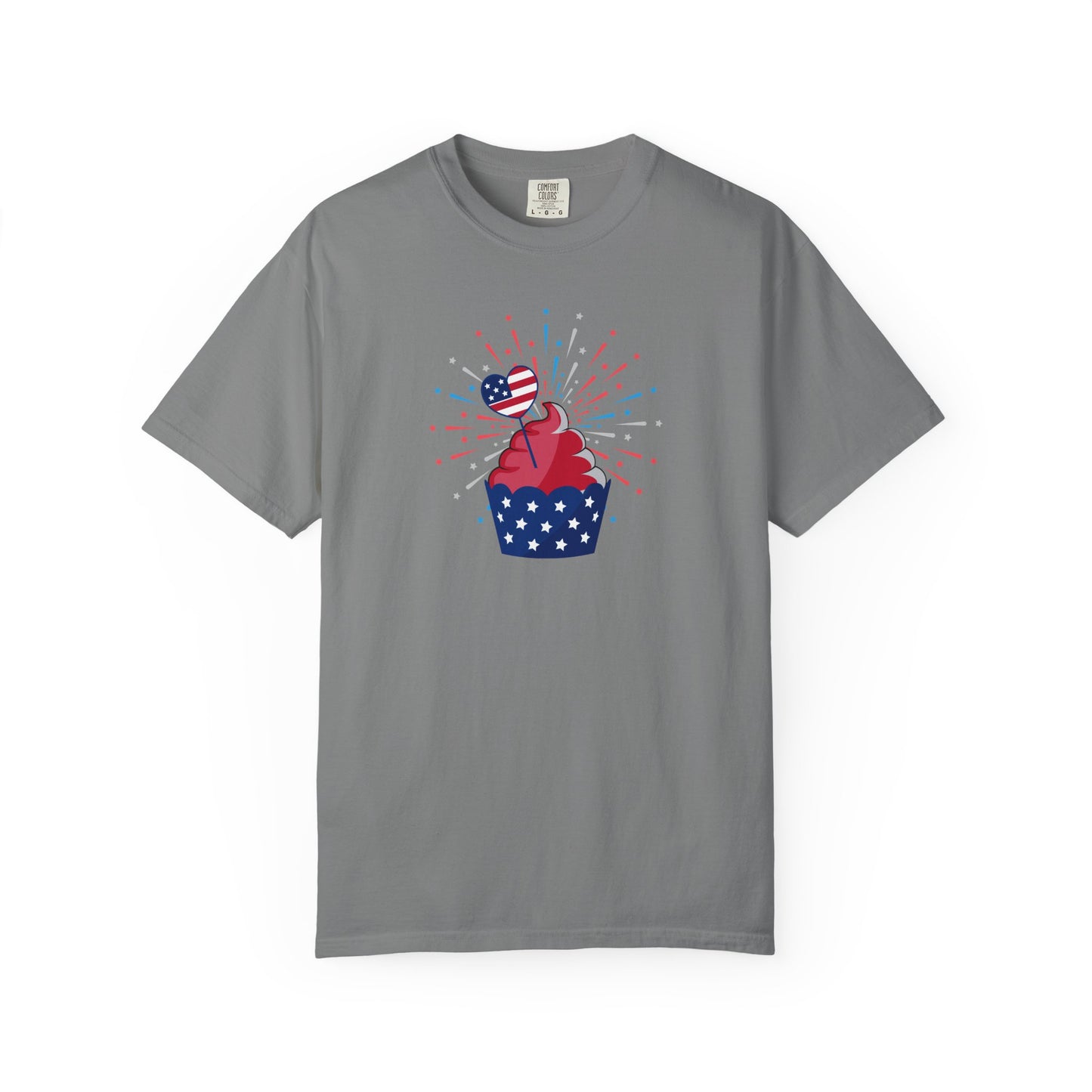 Patriotic Cupcake T-Shirt — 4th of July Red White Blue Celebration Tee