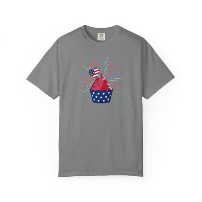 Patriotic Cupcake T-Shirt — 4th of July Red White Blue Celebration Tee
