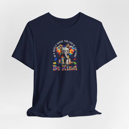 Be Kind Elephant T-Shirt — Colorful Puzzle Piece Autism Awareness Tee