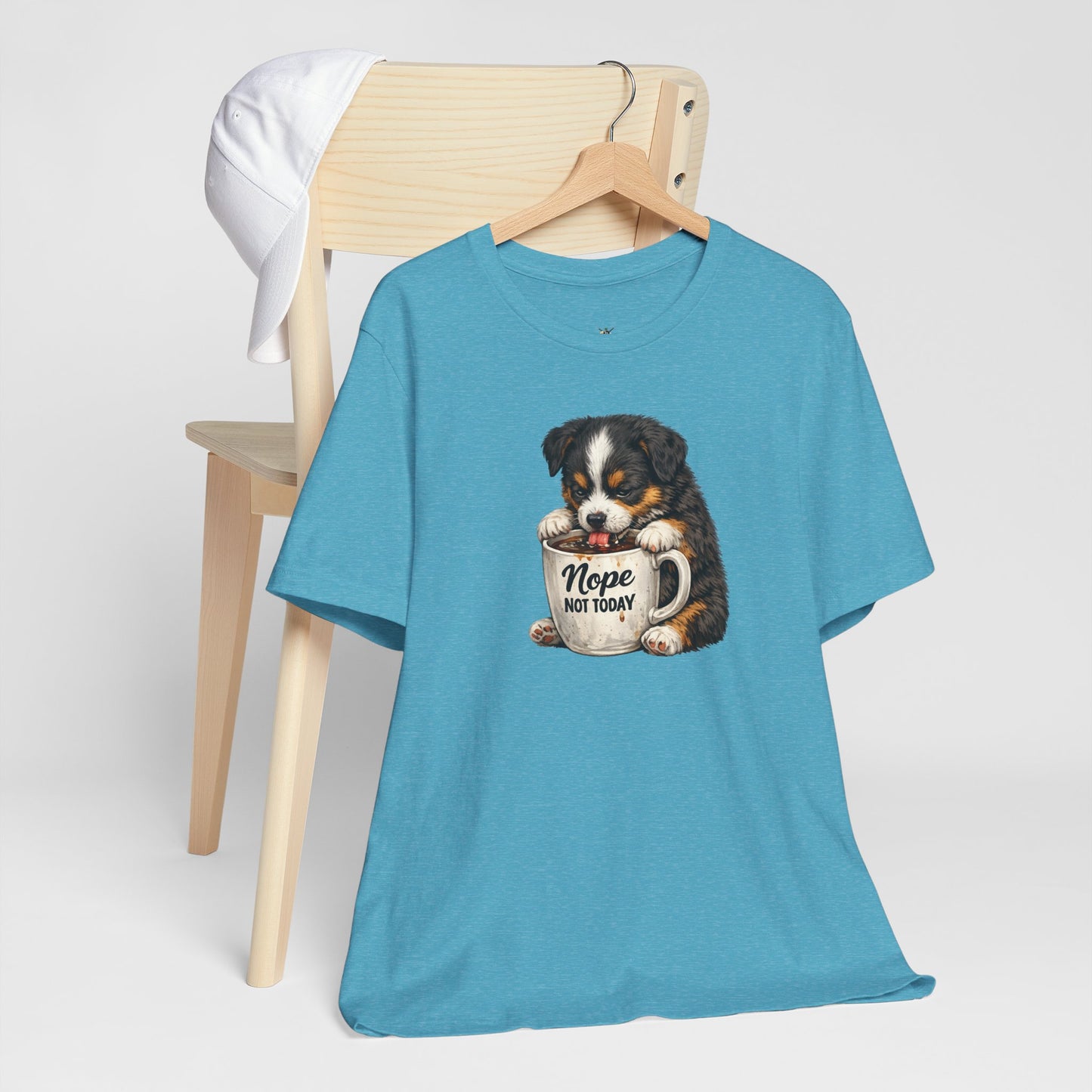 Puppy Coffee Tee — “Nope Not Today” Cute Dog Graphic T-Shirt