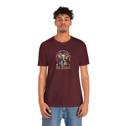 Be Kind Elephant T-Shirt — Colorful Puzzle Piece Autism Awareness Tee