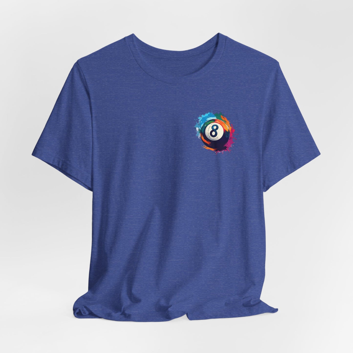 8 Ball Splash T‑Shirt — Colorful Pool Billiards Tee