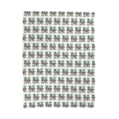 Nurse Plush Blanket — Floral Letter 'R' Pattern Velveteen Throw personalize for back to school