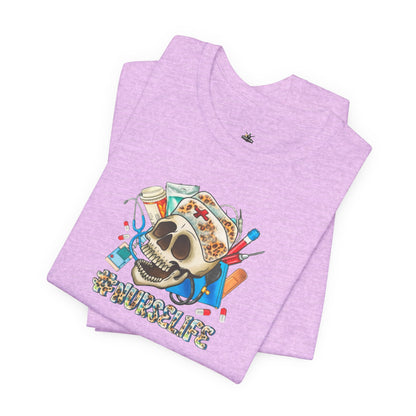 Nurse life Skull Graphic Tee