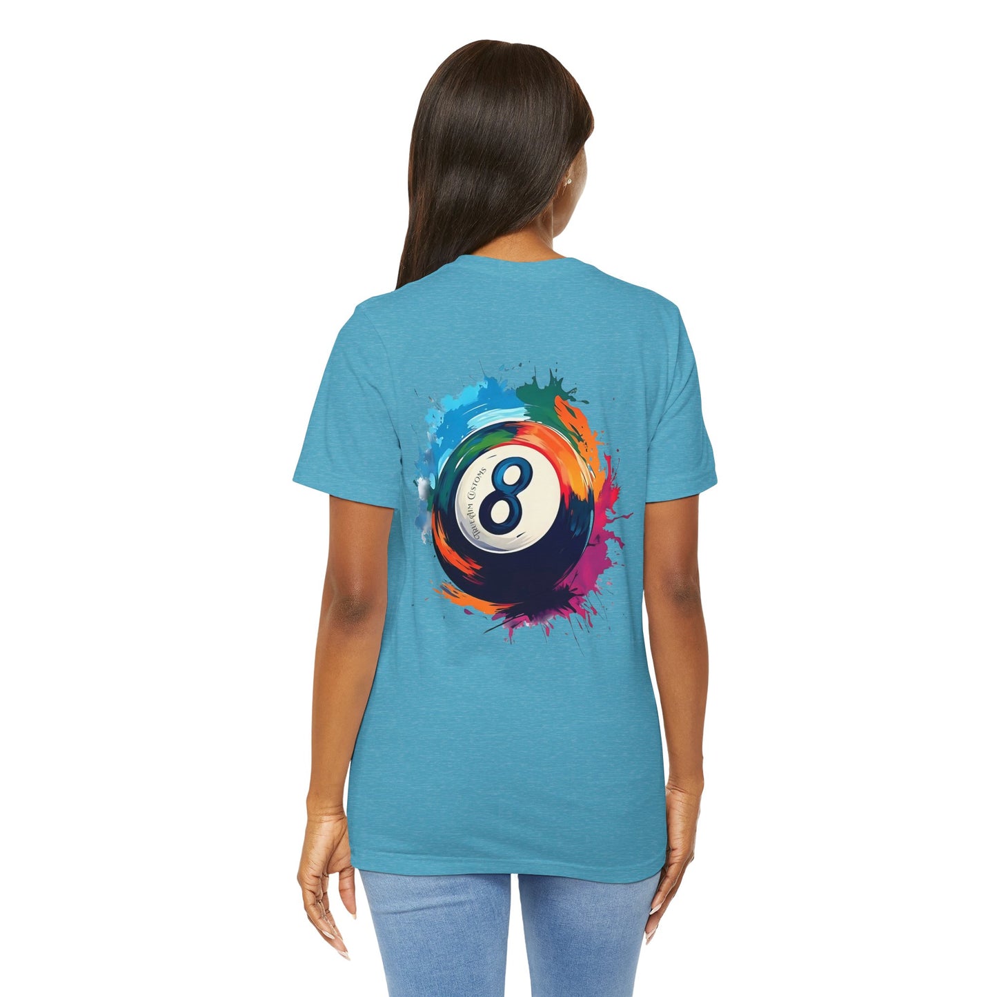 8 Ball Splash T‑Shirt — Colorful Pool Billiards Tee