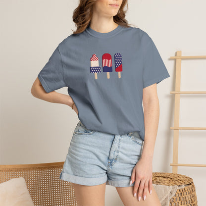Patriotic Popsicle T-Shirt — USA Flag Ice Cream Graphic Tee