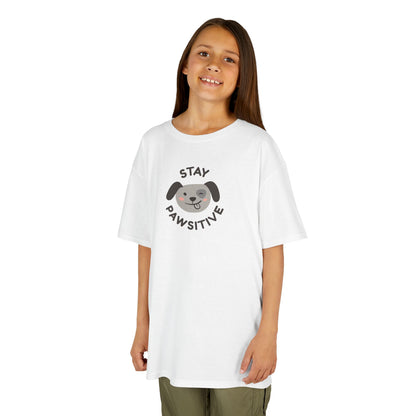Kids T-Shirt — "Stay Pawsitive" Sloth Tee (Cute Animal Positivity Shirt)