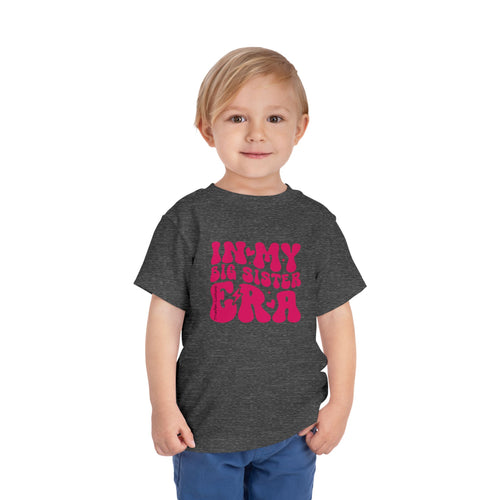 Toddler Tee — "In My Big Sister Era" Retro Pink Announcement Shirt
