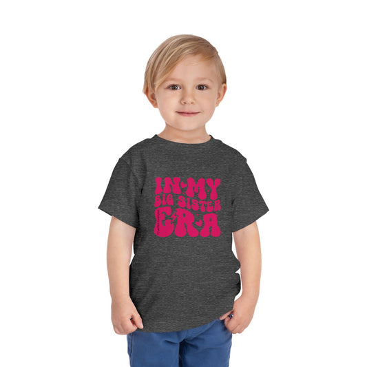 Toddler Tee — "In My Big Sister Era" Retro Pink Announcement Shirt
