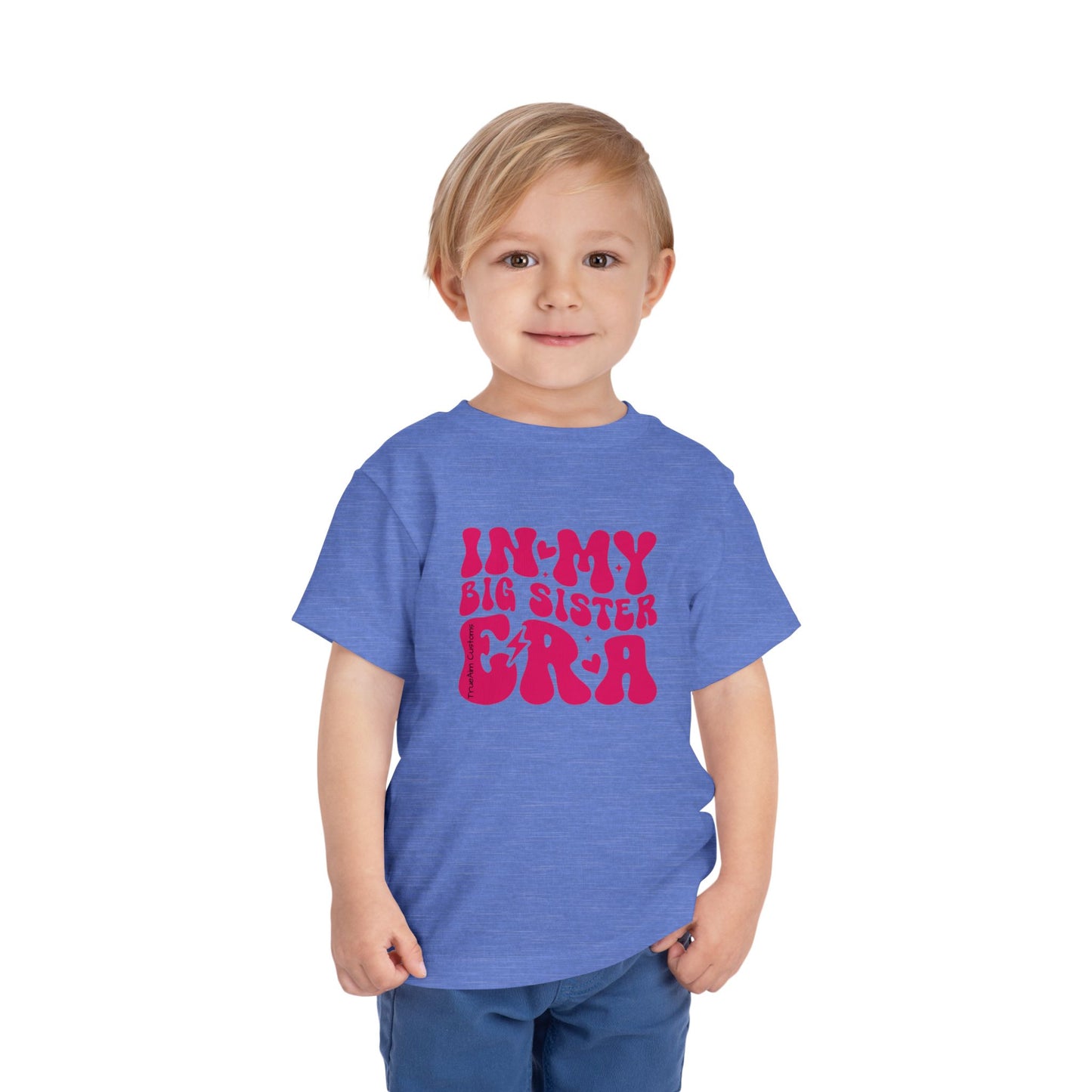 Toddler Tee — "In My Big Sister Era" Retro Pink Announcement Shirt