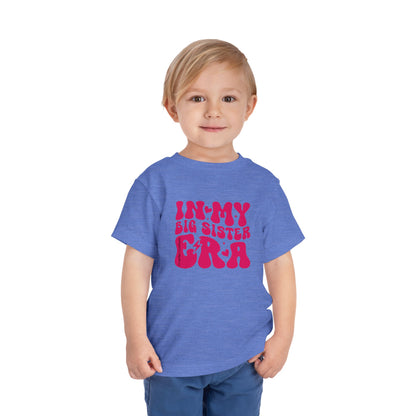 Toddler Tee — "In My Big Sister Era" Retro Pink Announcement Shirt