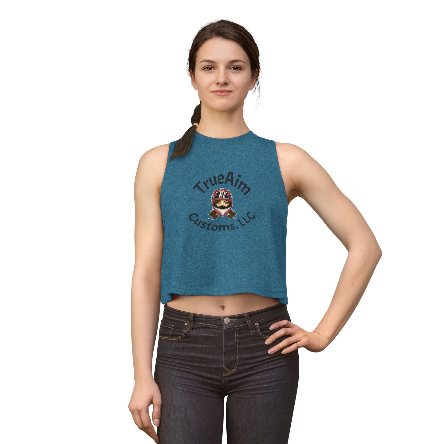 TrueAim Customs Logo Crop Top — Women's Branded Graphic Tank