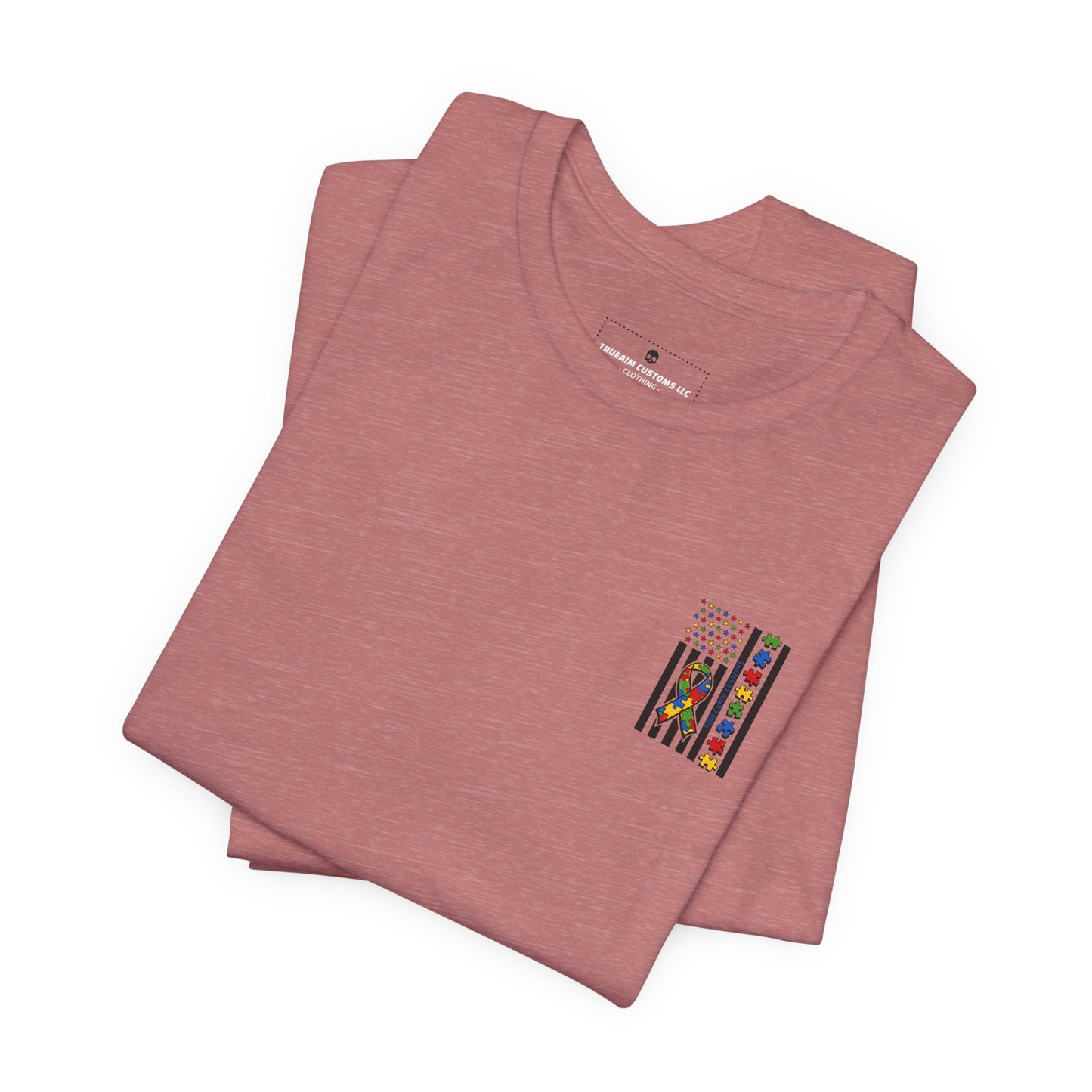 Autism Awareness Flag T-Shirt — Puzzle Ribbon Support Tee