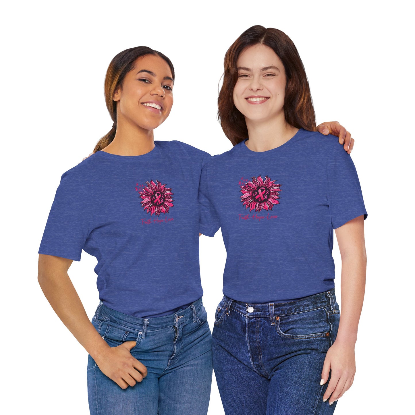 Faith Hope Love Floral Tee — Inspirational Women's Short Sleeve Shirt