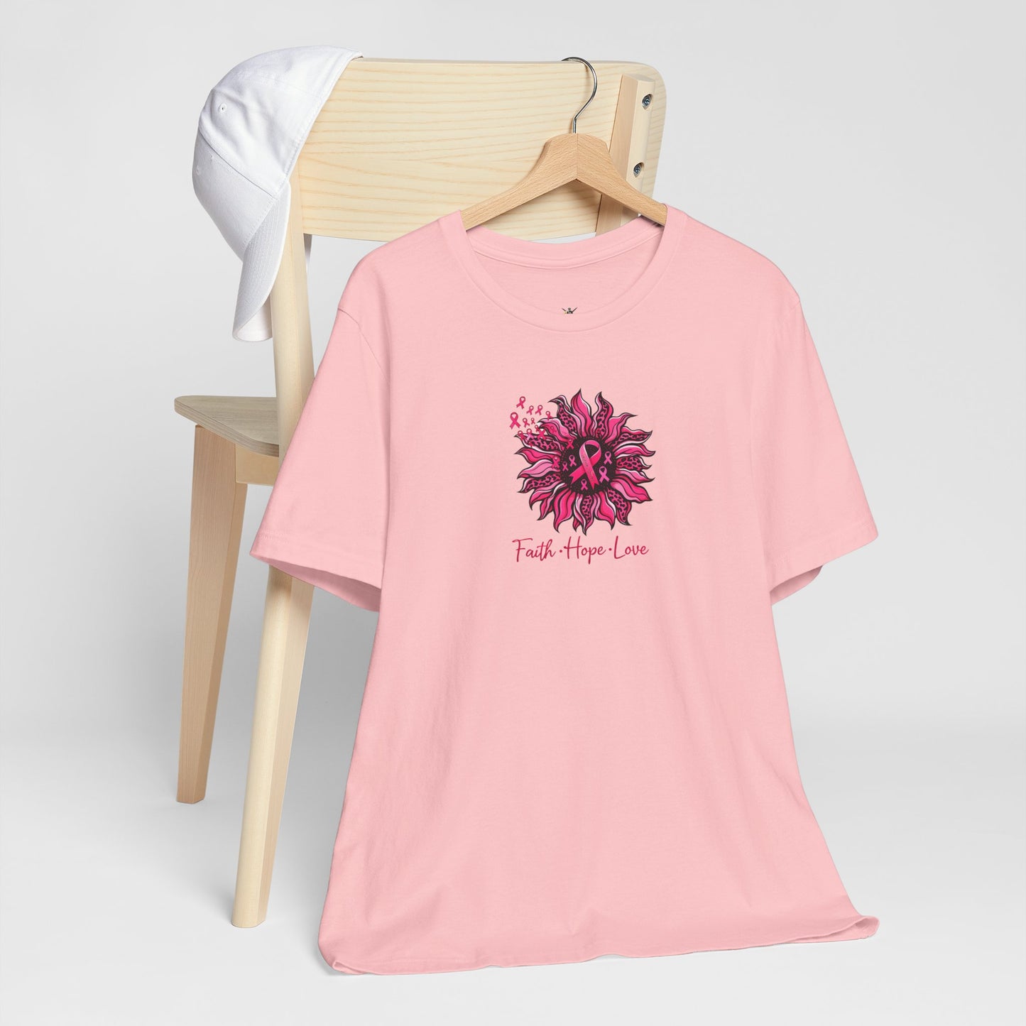 Faith Hope Love Floral Tee — Inspirational Women's Short Sleeve Shirt