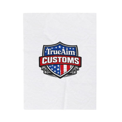 TrueAim Customs Velveteen Plush Blanket – American Shield Logo Throw