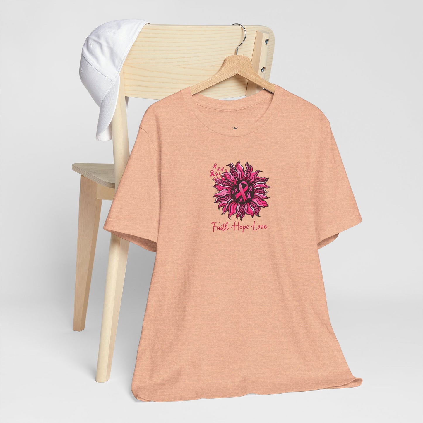 Faith Hope Love Floral Tee — Inspirational Women's Short Sleeve Shirt