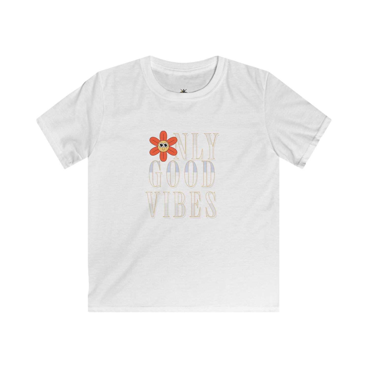 Kids Tee - "Only Good Vibes" Retro Flower Graphic