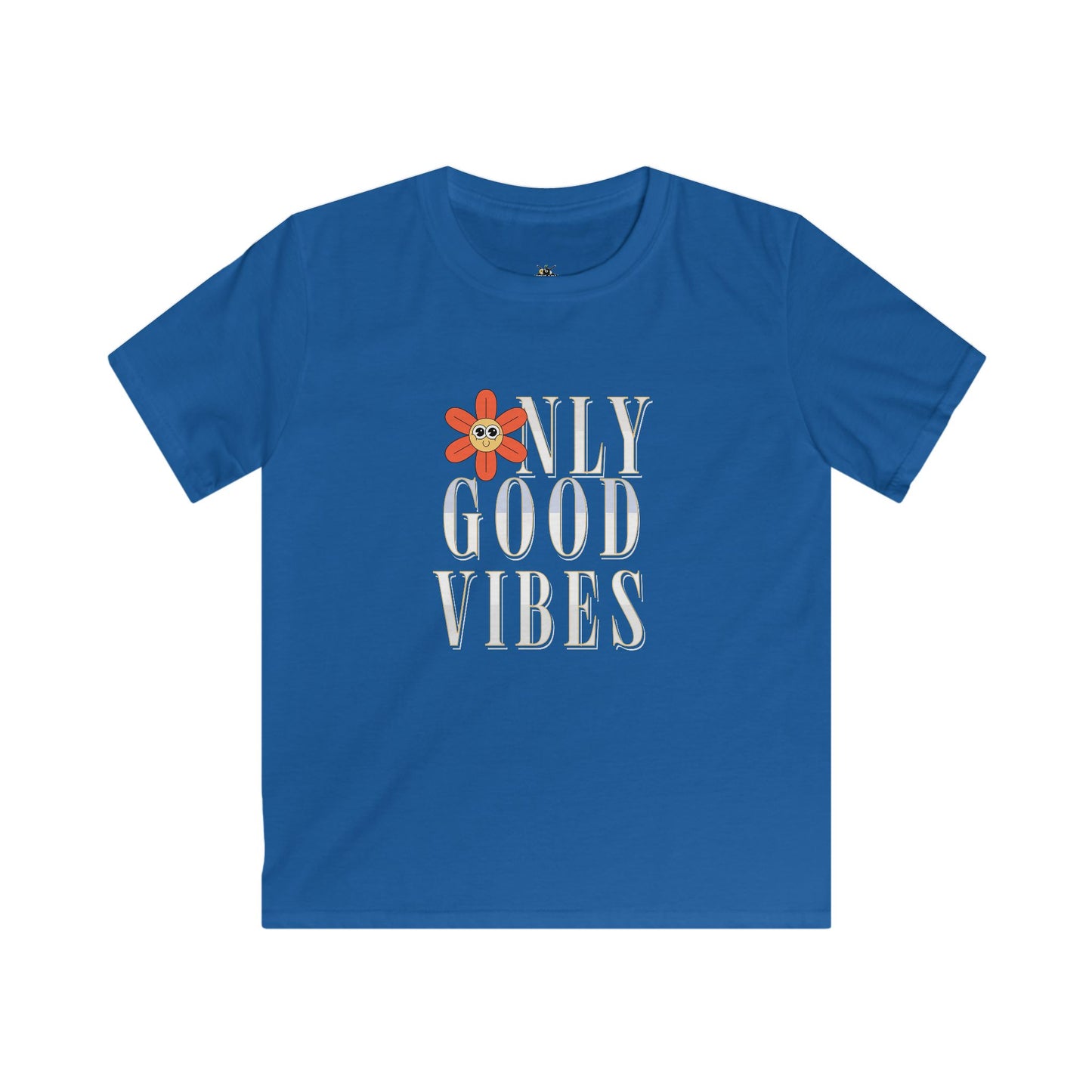 Kids Tee - "Only Good Vibes" Retro Flower Graphic