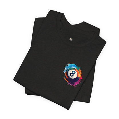 8 Ball Splash T‑Shirt — Colorful Pool Billiards Tee
